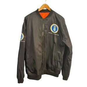 United States Air Force Bomber Jacket Size XL LARGE BACK GRAPHIC veterans Coat